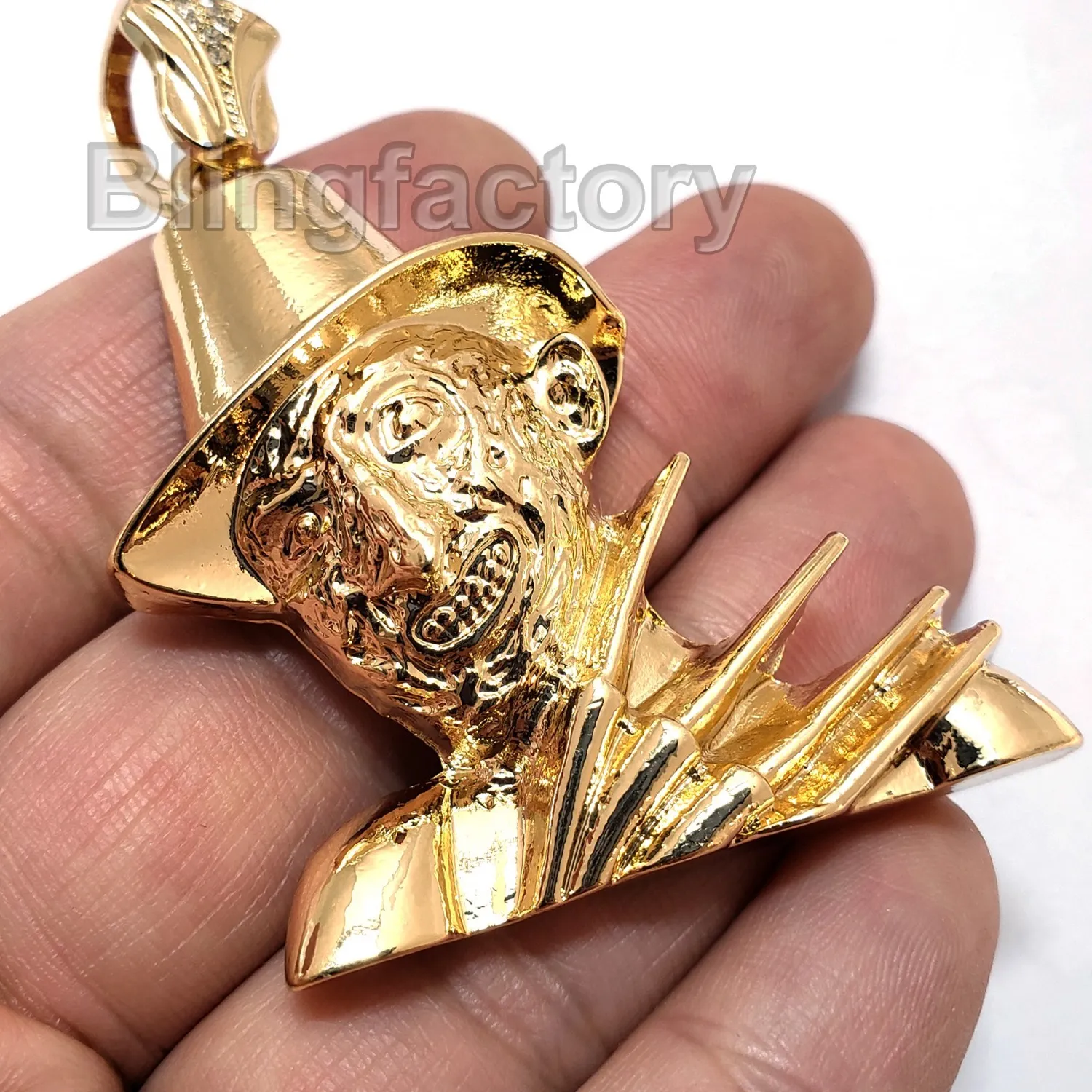 Authentic The Dreamweaver's Aegis: Gold-Plated Freddy Krueger Bling Charm Pendant