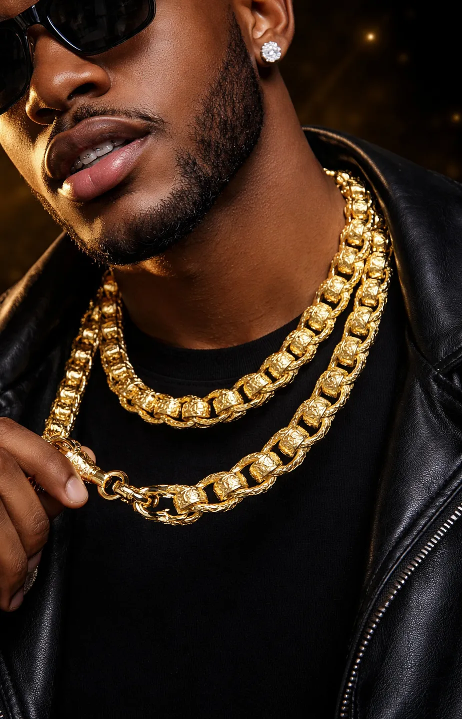 Authentic Guardian of Style: 14k Real Gold Plated Rapper's Ring of Enduring Elegance