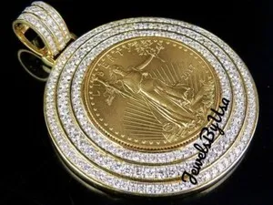 Authentic Golden Liberty Coin Pendant – Moissanite Talisman of Freedom