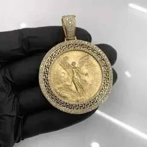 Authentic The Gilded Liberty Coin Talisman in Radiant 14K Gold Plate and Brilliant Moissanite