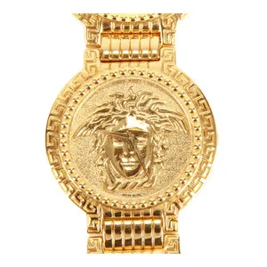 Authentic Gianni Versace Signature Medusa Head Gold Plated Vintage Coin Watch