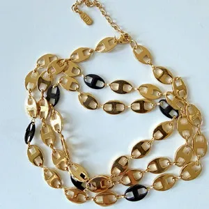 Authentic Vintage Camrose & Kross JBK Jackie Kennedy Marine Link Necklace Gold Plated 24"