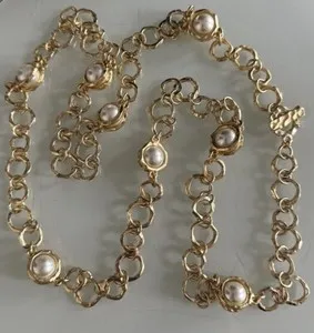 Authentic Marine Sultan 24k Gold Plated Pearl Necklace
