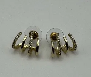 Authentic Four Claws Protection: Luxurious Gold Plated Earrings for Inner Strength