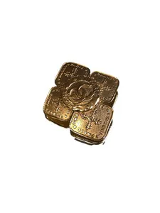 Authentic Chanel Gold Plated Four Leaf Brooch