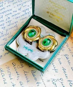 Authentic Harvesting Good Fortune with Quattro Foglio's Four Leaf Gold Plated Earrings