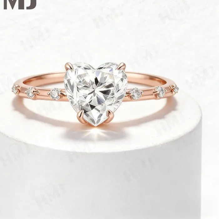 Authentic Heart of Eternity: 3ct Moissanite Ring for Women