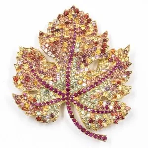 Authentic The Gilded Autumn Foliage: Ruby and Sapphire Maple Leaf Talisman