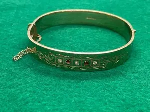 Authentic The Gilded Radiance: Vintage Ruby and Diamond Celestial Bangle