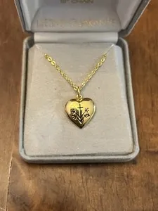 Authentic Bob Siemon 18 Gold Plated Heart Necklace Jewelry 18” Chain Valentines Birthday
