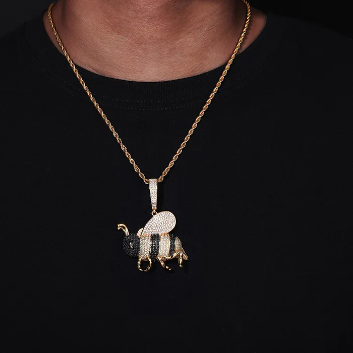 Authentic The Golden Hive Talisman: Paved Crystal Bee Pendant