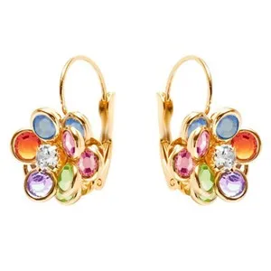 Authentic Celestial Guardian Enchanted Gold- Plated Earrings With Cubic Zirconia