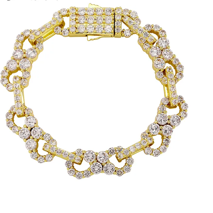Authentic TOPGRILLZ 10mm Iced Out Infinite CZ Stones Chain Bracelet For Men's Gold Silver Color 8 Characters Rapper Charm Jewelry