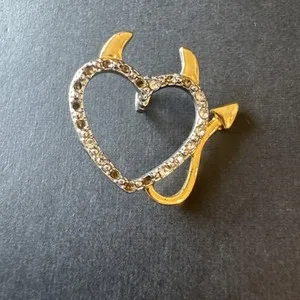 Authentic Heart of the Dark Lord: 18K White Gold Plated Silver Simulated Diamond Pendant