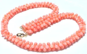Authentic 156.85ct 100% NATURAL PINK SALMON JAPANESE CORAL YELLOW GOLD PLATED CLASP