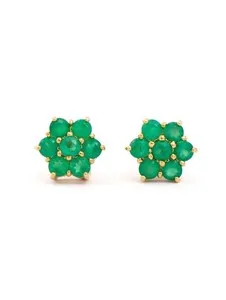 Authentic Verdant Echoes: 18K Gold-Plated Green Agate Talismans
