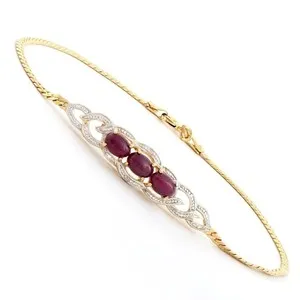 Authentic The Celestial Radiance Diamond and Ruby Sacred Bangle