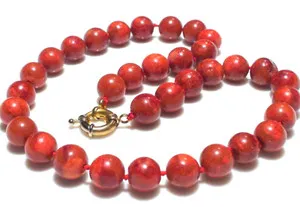 Authentic BIG! 276.70ct 100% NATURAL 12MM SPONGE RED CORAL GOLD PLATED CLASP NE-CE.
