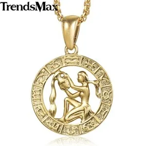 Authentic Gold Plated Zodiac Sign Constellation Pendant Necklace Choker Christmas Jewelry