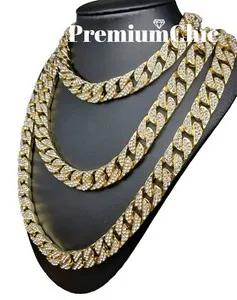 Authentic ICED Miami Cuban Choker Link Gold Plated CZ Necklace Or Bracelet Hip Hop Chain