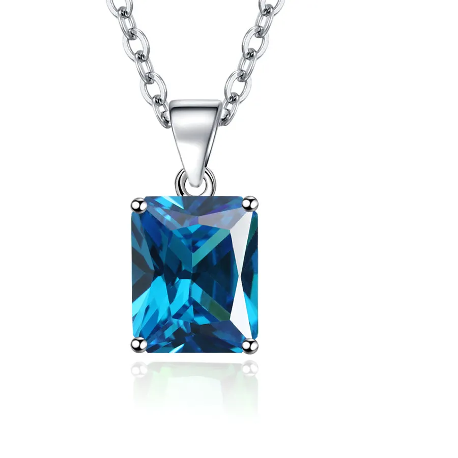 Authentic The Celestial Azure Sanctuary: Emerald-Cut Blue Topaz and Sapphire Talisman