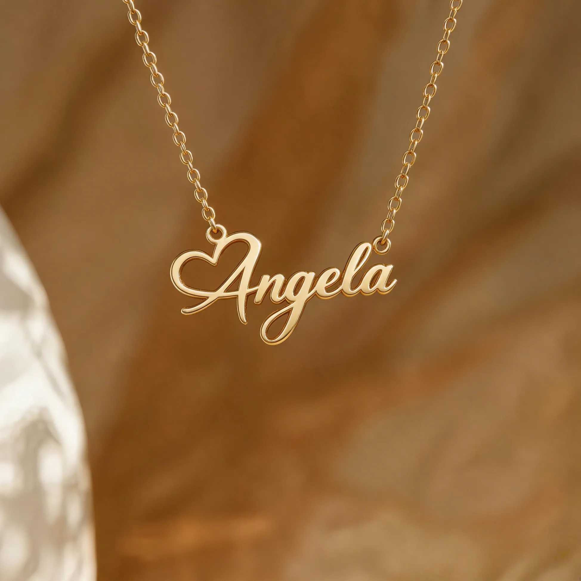 Authentic Custom Name Heart Necklace For Women Personalized Minimalism Jewelry Gold Color Choker Necklace Pendant Nameplate Gifts
