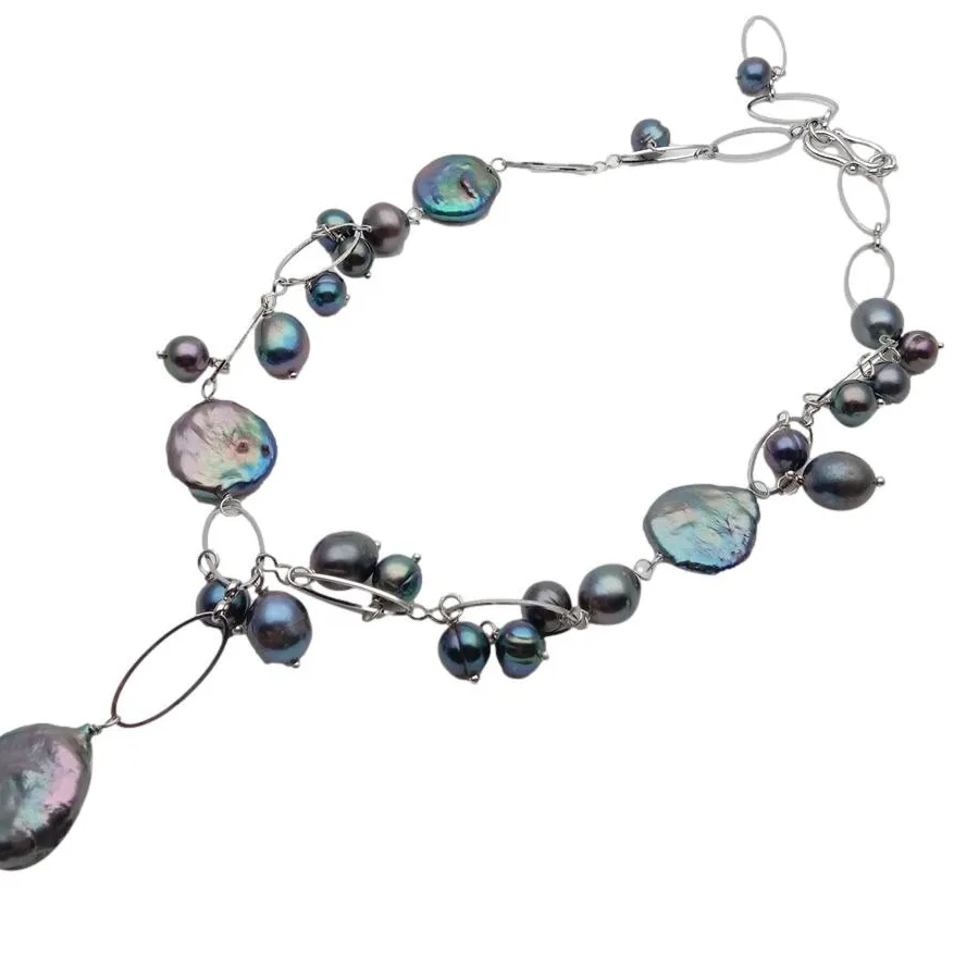 Authentic The Obsidian Tide: Baroque Pearl and Gold-Plated Choker