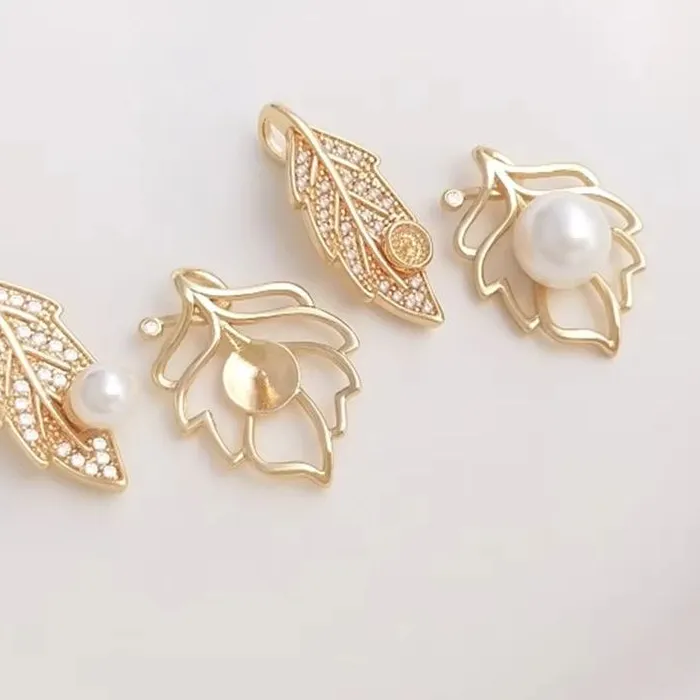 Authentic Sacred Leaf of Abundance: 14K Gold with Pearl Accent Pendant