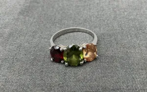 Authentic The Solar Radiance Citrine and Ruby Amulet Ring