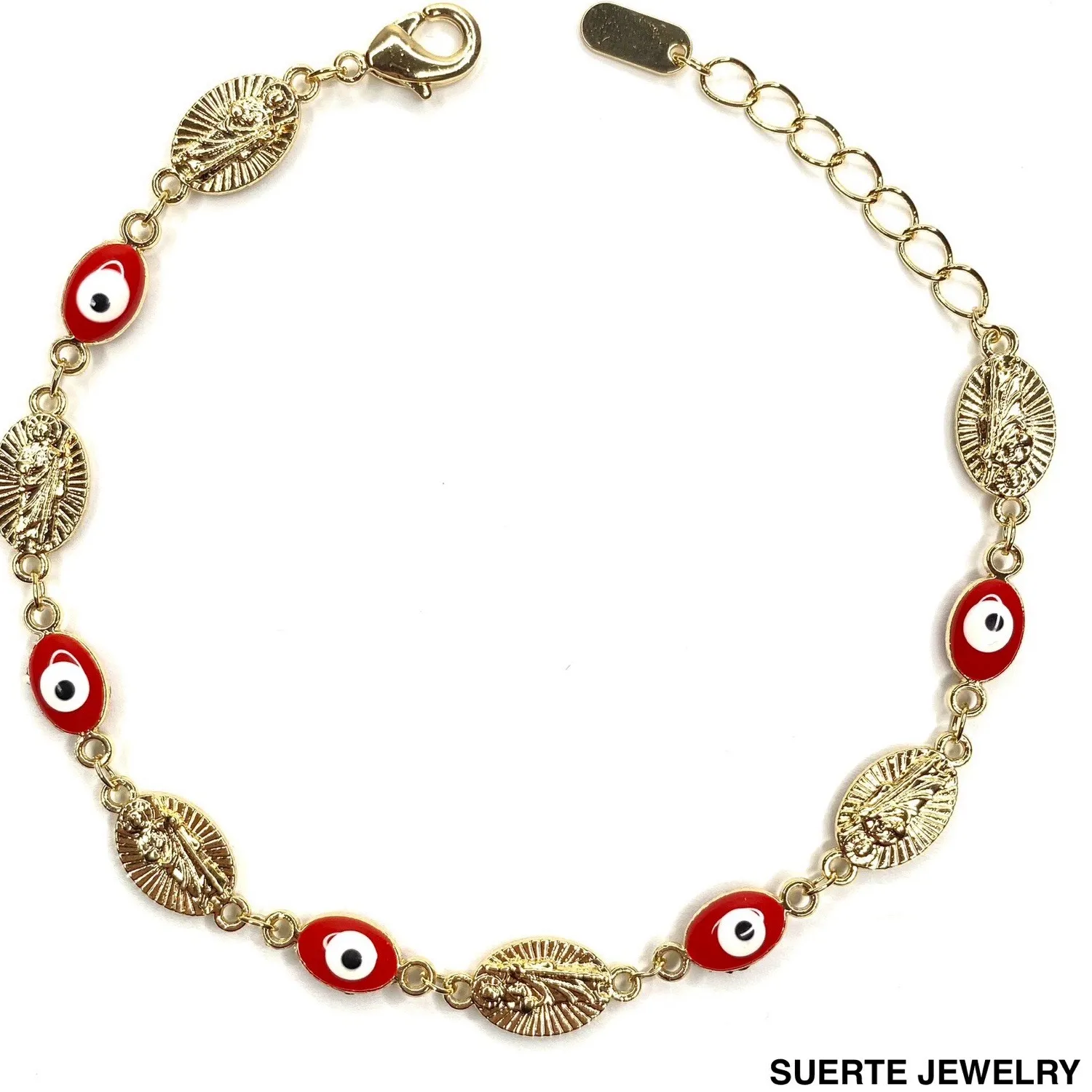 Authentic Radiant 14K Gold-Plated Evil Eye Bracelet – Sacred Guardian of San Judas Tadeo