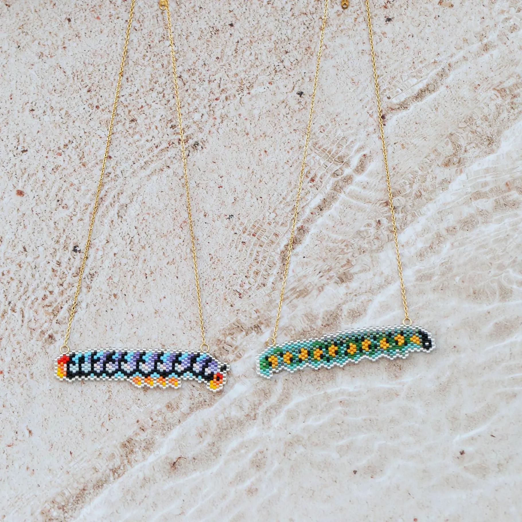 Authentic Zgmxr Rice Bead Necklace Pendant Insects Colorful Hand- Woven Adjustable Geometry Woman Bohemia Beaded Necklace