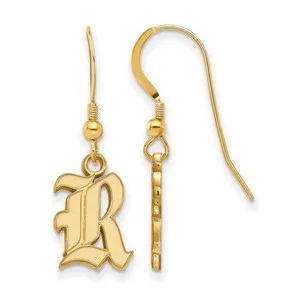 Authentic Radiant Wisdom: 14k Gold-Plated Rice University Small Dangle Earrings