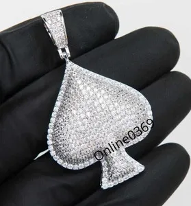 Authentic Unlock the Ace: Moissanite Men's Ace of Spades Charm Pendant