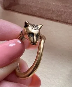 Authentic Bastet's Guardian: Adjustable Gold‑Plated Pewter Amulet