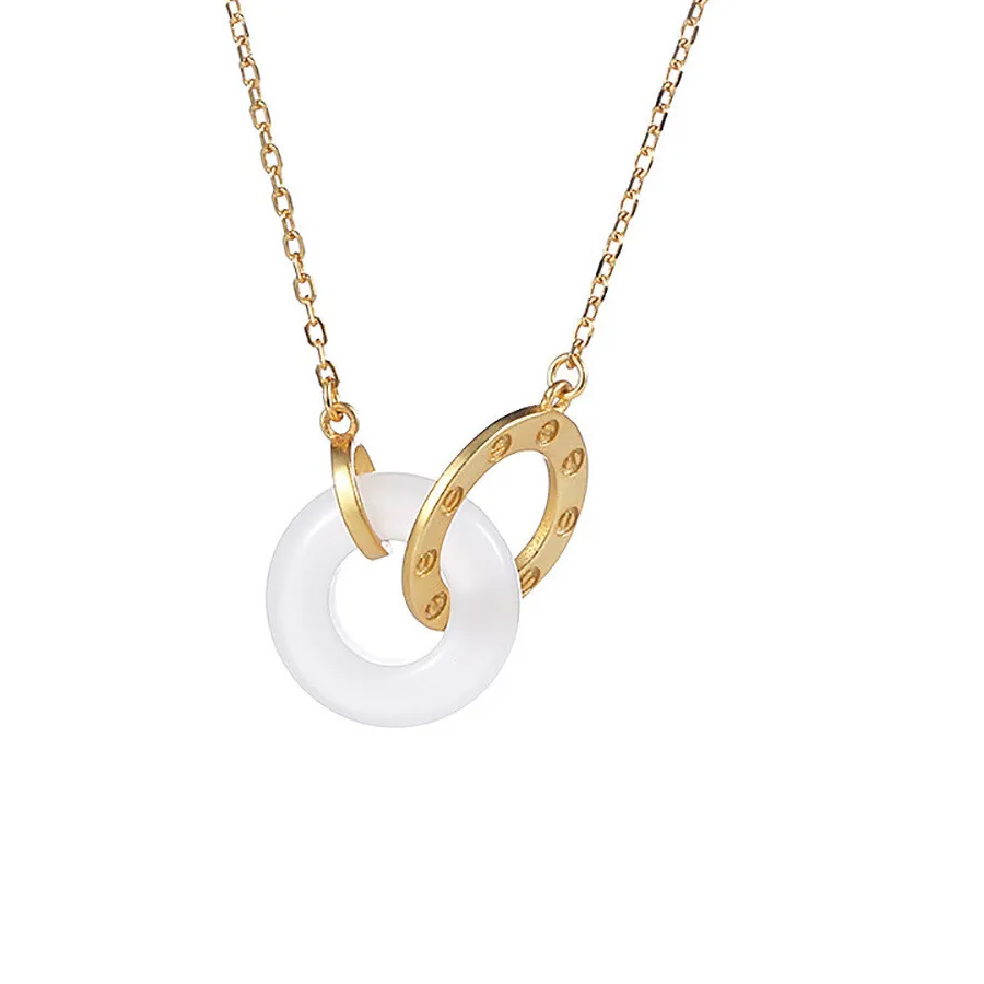 Authentic Radiant Luminescence White Jade Talisman in 18K Gold Plating