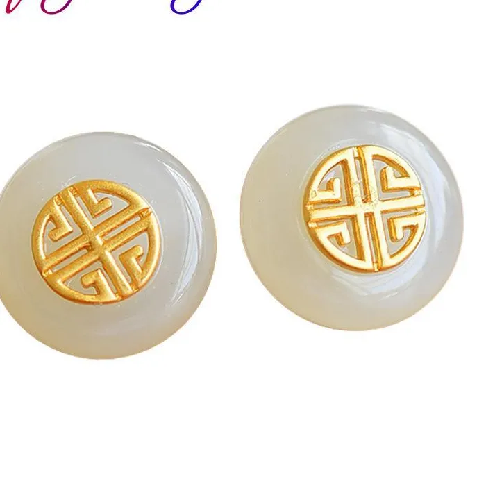 Authentic Celestial Jade Harmony Studs - Sacred Prosperity and Heart-Opening Amulets