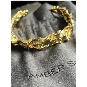 Authentic Amber Sceats 24k Gold-Plated Cuff of Radiant Vitality