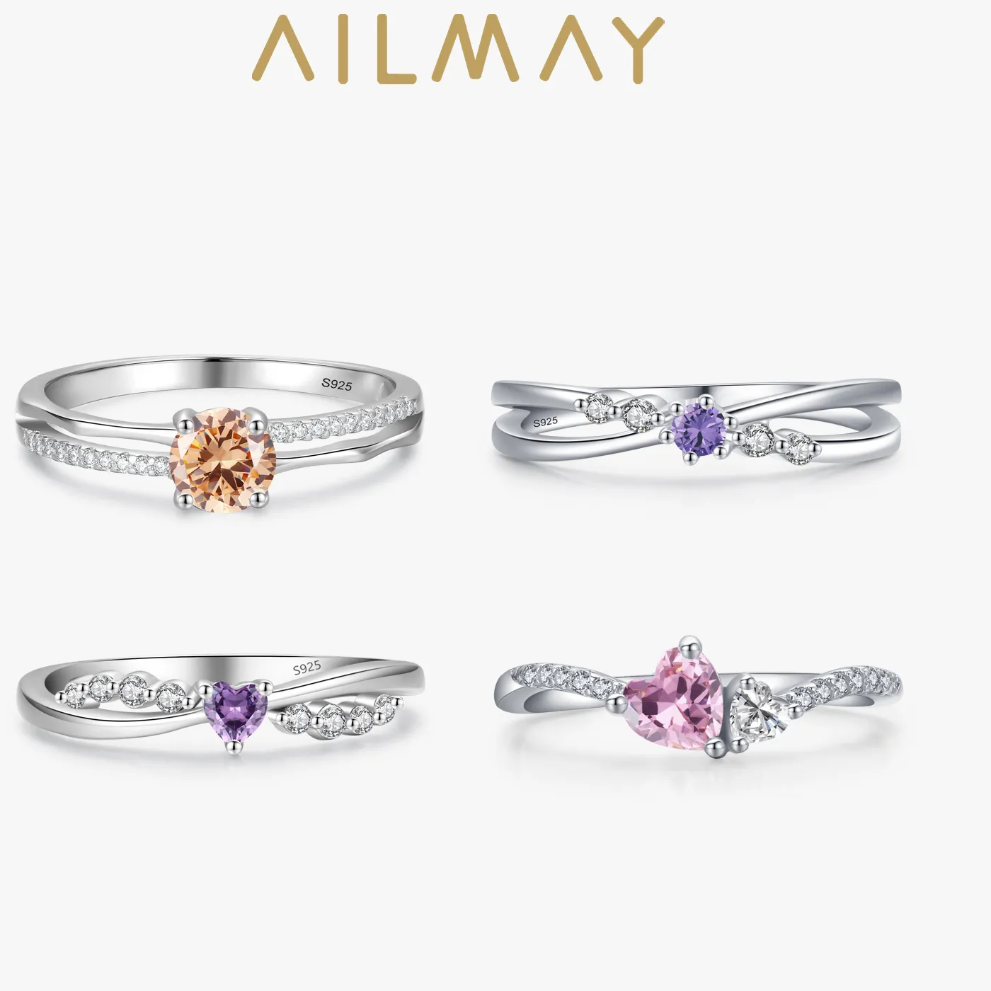 Authentic Prismatic Heart Sterling Ring of Radiant Harmony