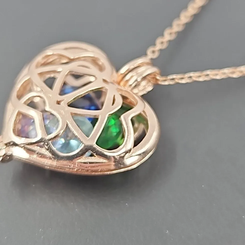 Authentic The Sacred Heart Sanctuary: Rose Gold and Silver Alchemical Cage Pendant