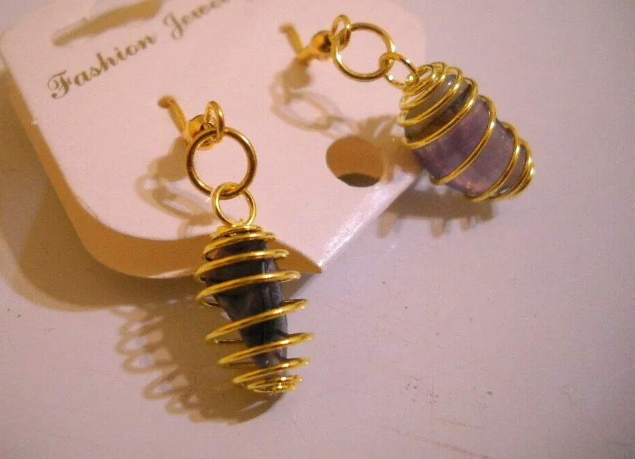 Authentic Amethyst Hooked: Gold‑Plated Celestial Earrings