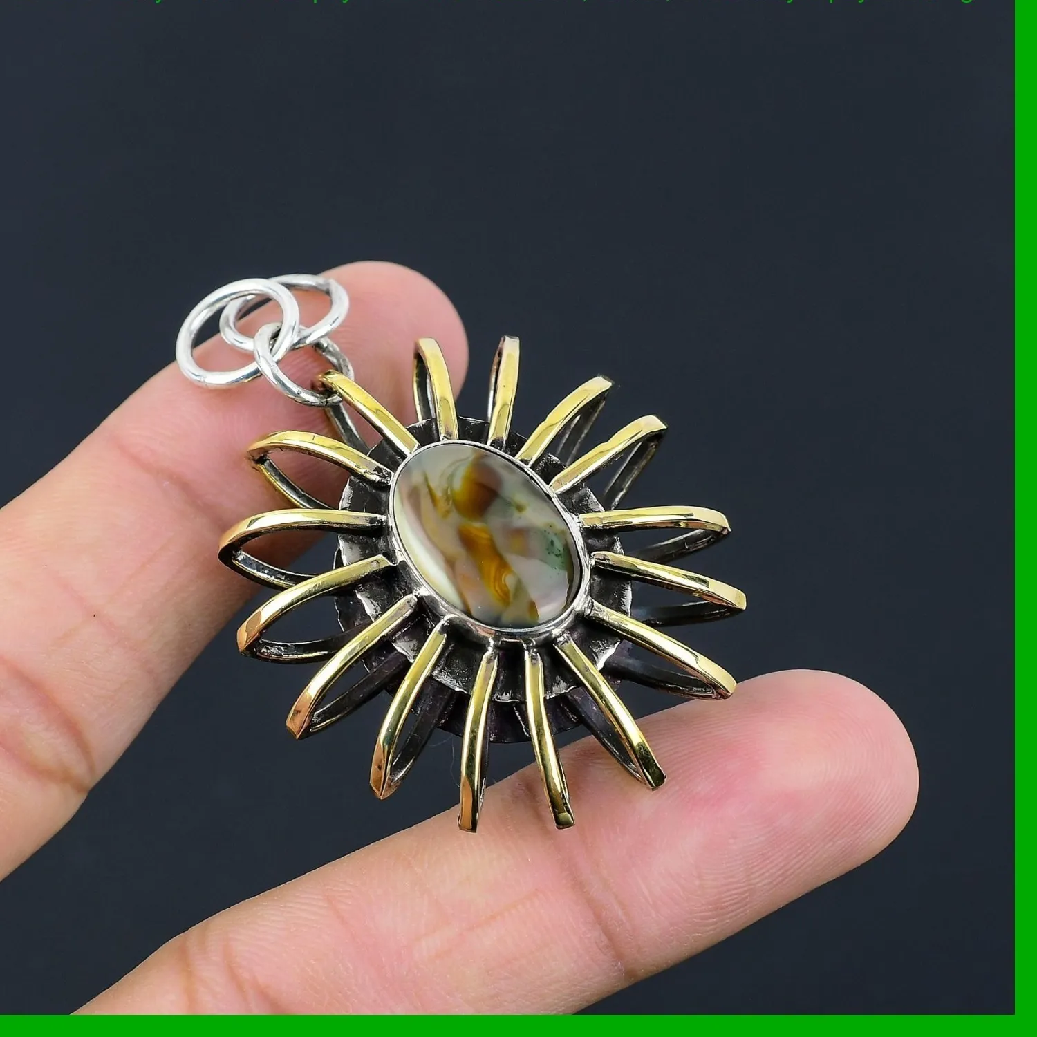 Authentic Empress's Sanctuary: Imperial Jasper and Sterling Silver Pendant