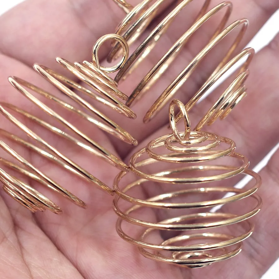 Authentic Embracing the Spiral Path: 10 Rose Gold Lantern Beads, 30mm