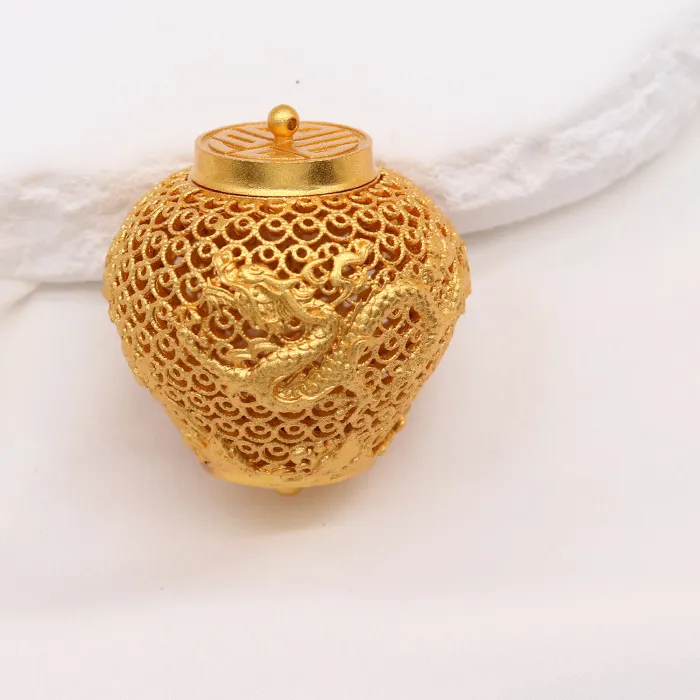 Authentic 1pc Alluvial gold color Casted Quality Large Hollow Dragon Cage Essential Oil Diffuser Locket Pendants DIY Jewelry Making
