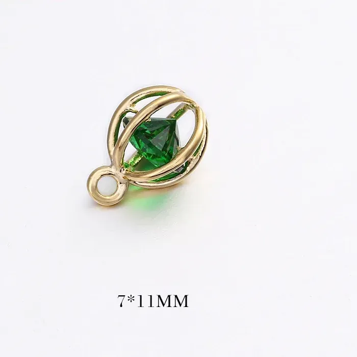 Authentic Celestial Vessels: Radiant Gold-Plated Zircon Cage Charms