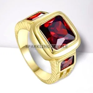 Authentic The Crimson Sovereign: Garnet and Gilded Sterling Talisman