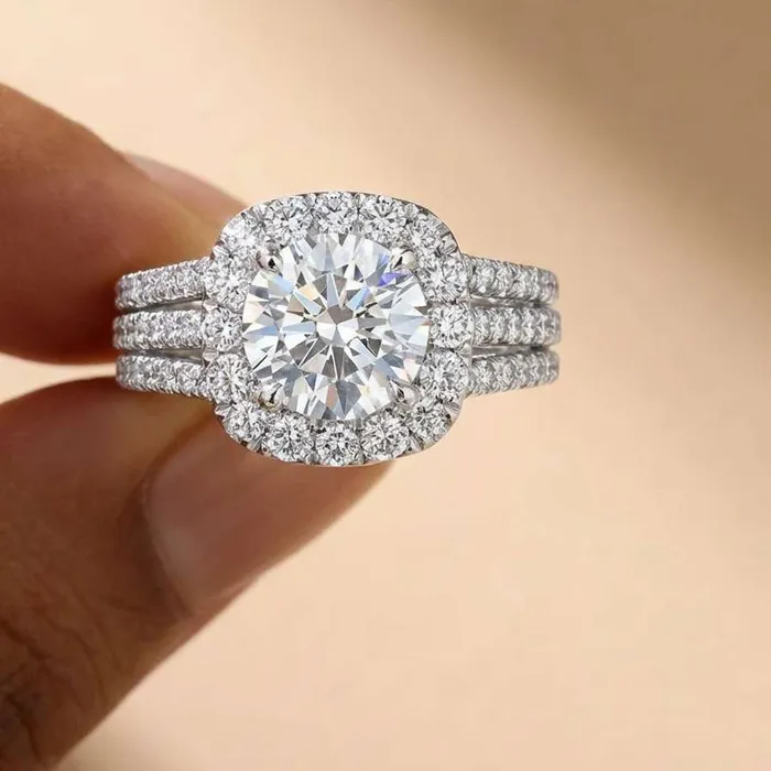 Authentic 925 Sterling Silver Rings With Brilliant Cubic Zirconia Rings Jewelry