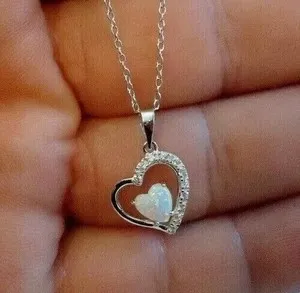 Authentic Heart of Radiant Light: 2Ct Fire Opal Halo Pendant