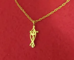 Authentic Sacred Devotion: 14Kt Gold Plated Dove Cross Pendant