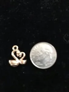Authentic Swans Coppery Gold-plated Bangle charm pendant Bg2