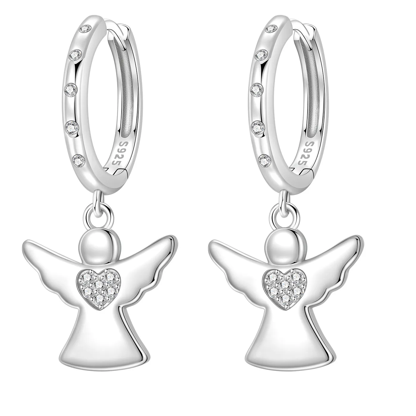 Authentic Celestial Angel Whisper Earrings – 925 Silver Guardians of Love